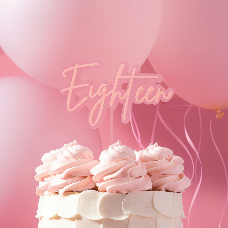 PINK OPAQUE / PINK Layered Cake Topper - EIGHTEEN