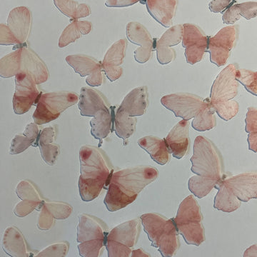Pale Pink Pre-cut Edible Wafer Paper Butterflies image 1