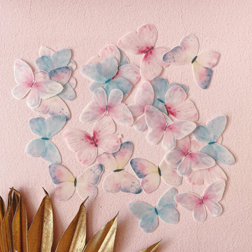 Wafer Paper Butterflies Pastel Heaven - 24 PreCut Edible image 2