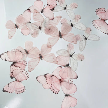 Wafer Paper Butterflies Pretty In Pink 24 PreCut Edible image 1