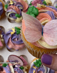 Multi-coloured Pre-cut Edible Wafer Butterflies