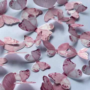 Dark Pink Pre-cut Edible Wafer Butterflies image 2