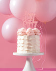 PINK OPAQUE / PINK Layered Cake Topper - HAPPY BIRTHDAY