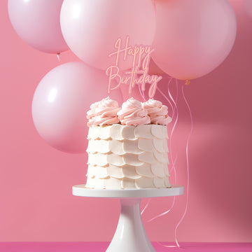 PINK OPAQUE / PINK Layered Cake Topper - HAPPY BIRTHDAY image 2