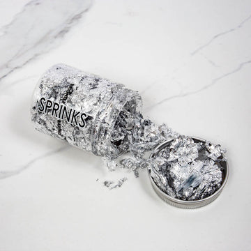 Loose SILVER Leaf Flakes (2g) - by Sprinks image 2
